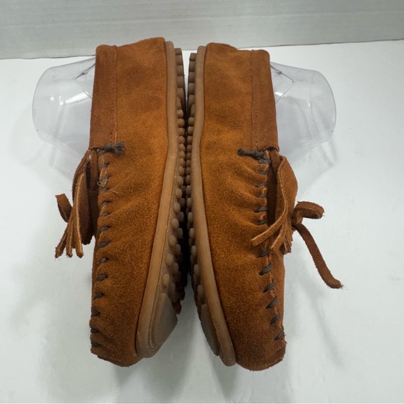 Minnetonka Women's Kilty suede moccasins Shoes, Brown/Cognac, Size 9.5 - Picture 5 of 9